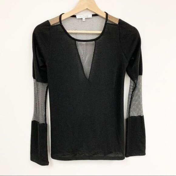 Alexis Sweaters - Alexis black mesh net sweater long sleeve sweater Sz XS